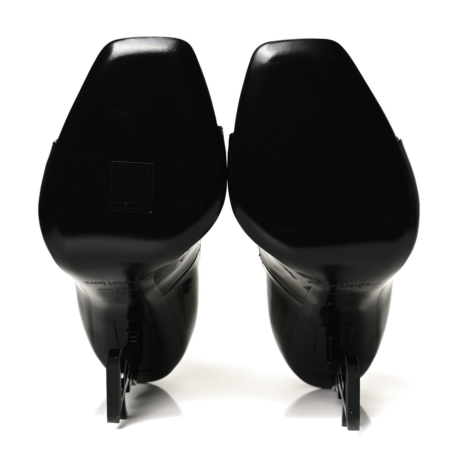 Saint Laurent Patent Calfskin Opyum Ankle Strap Sandals 39 Black 7 of 11