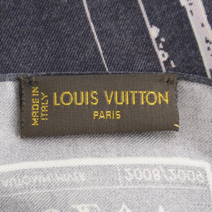 Louis Vuitton Silk Floor Plan Print Scarf Blue 4 of 5