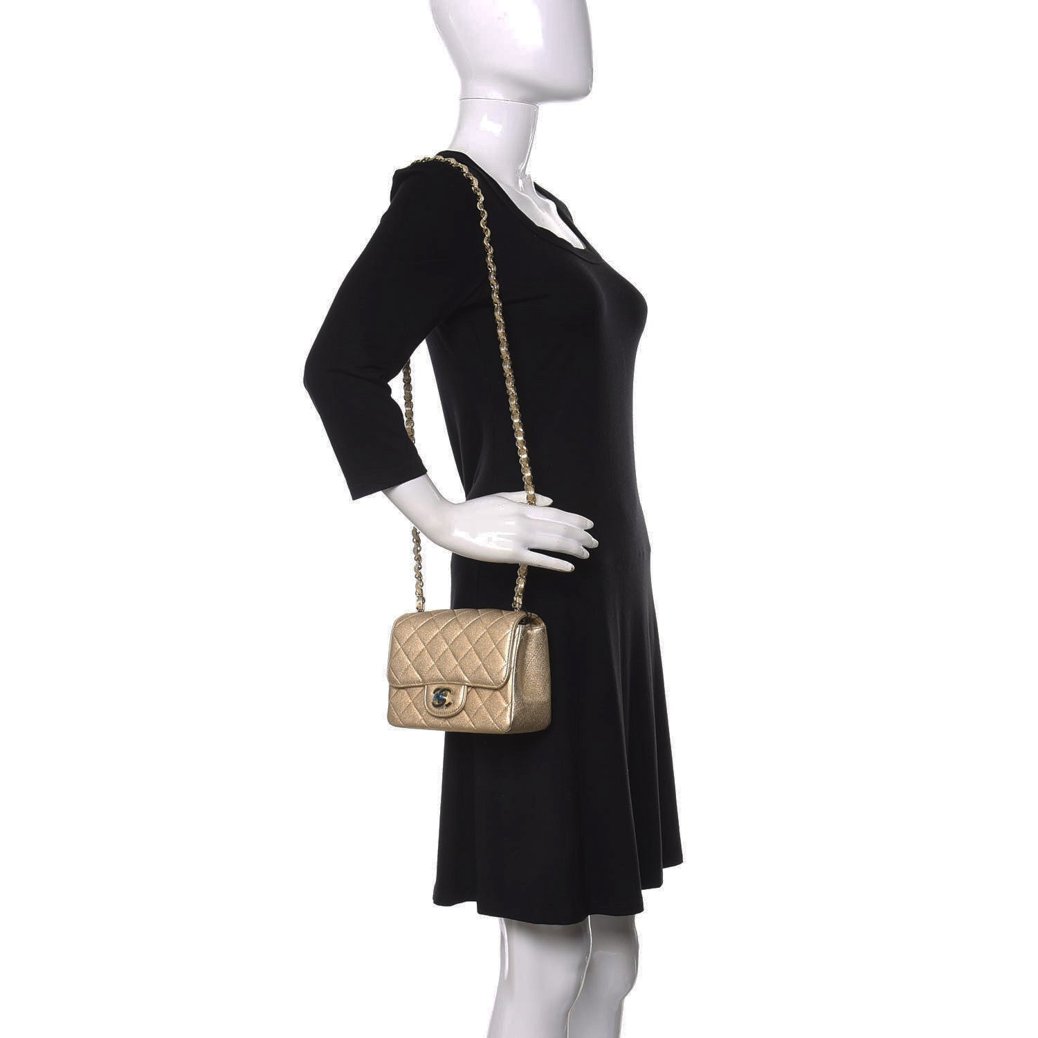 Chanel Metallic Lambskin Quilted Mini Square Flap Gold 2 of 11
