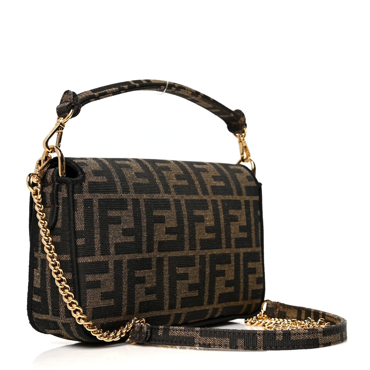 Fabric Jacquard FF 1974 Mini Baguette Tobacco Moro Black