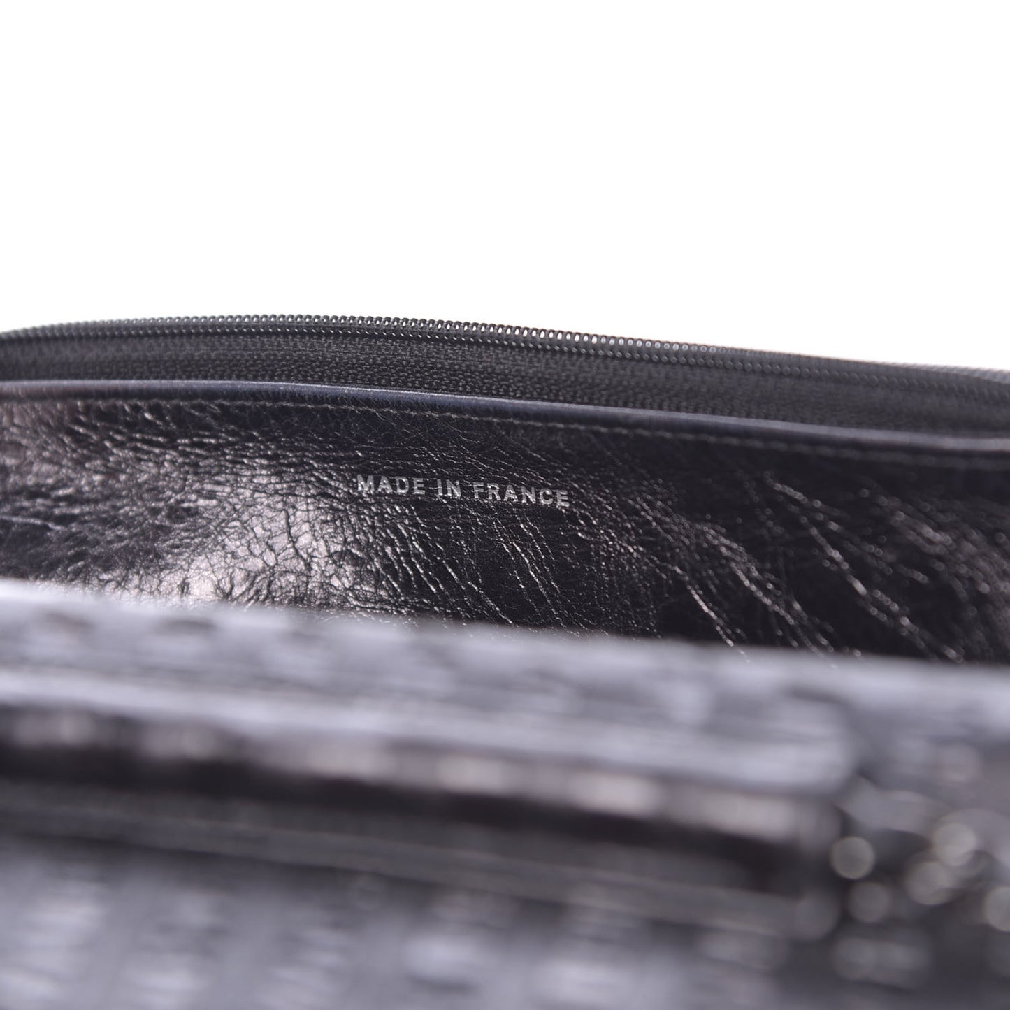 Aged Calfskin Striped Reissue Wallet On Chain WOC Black