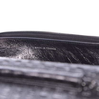 Chanel Aged Calfskin Striped Reissue Wallet On Chain WOC Black 6 of 12