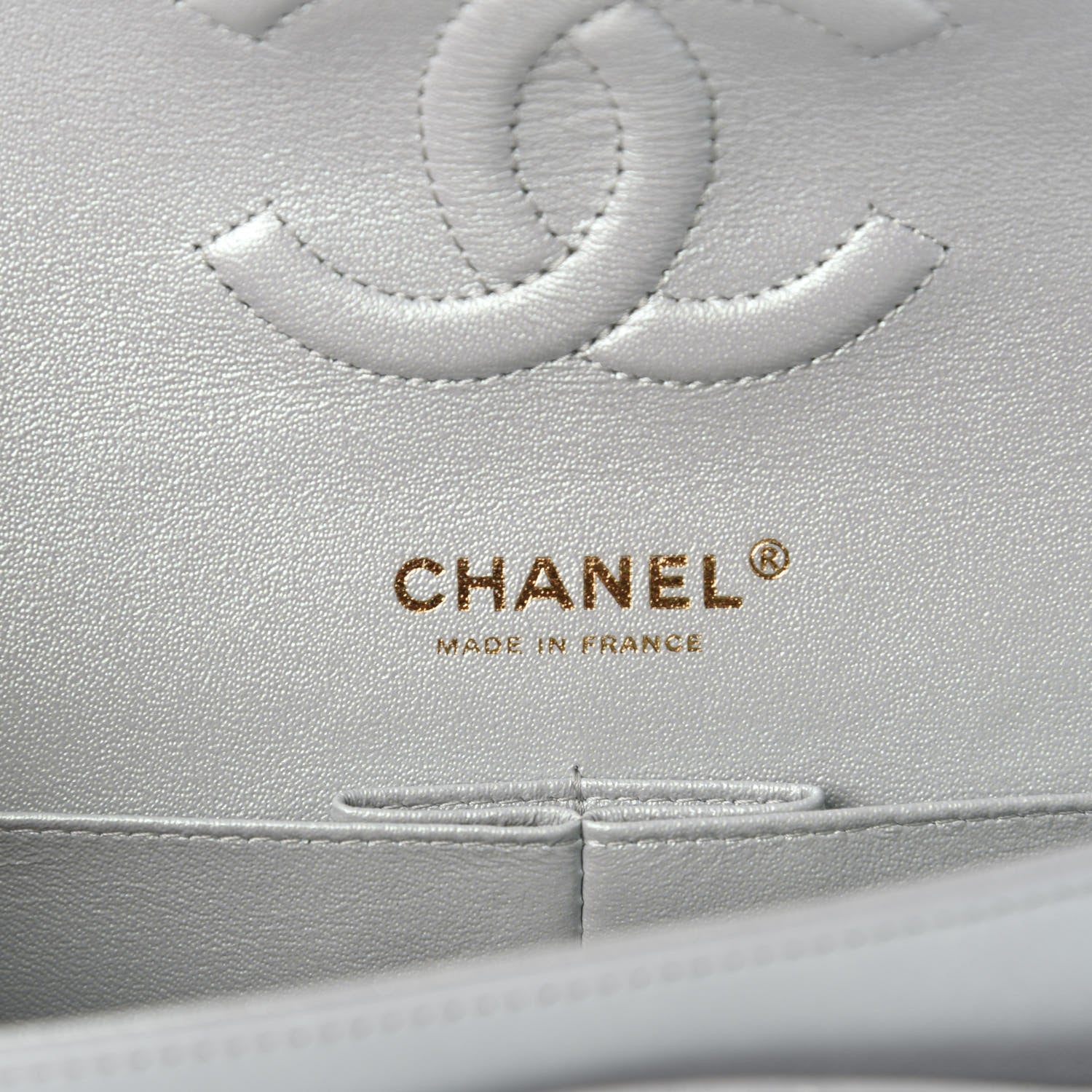 Chanel Iridescent Lambskin Quilted Medium Double Flap Light Blue 8 of 11