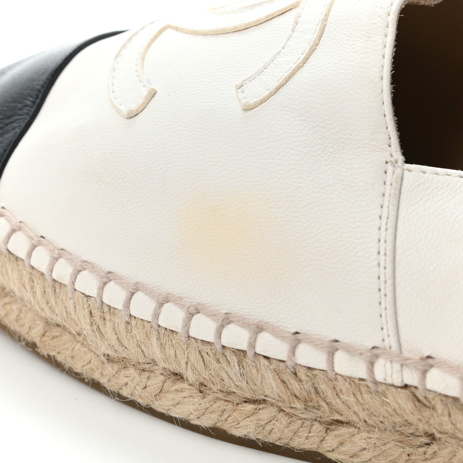 Chanel Lambskin CC Espadrilles 39 White Black 5 of 5