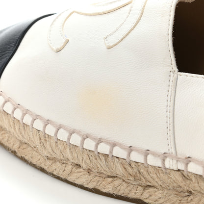 Chanel Lambskin CC Espadrilles 39 White Black 5 of 5