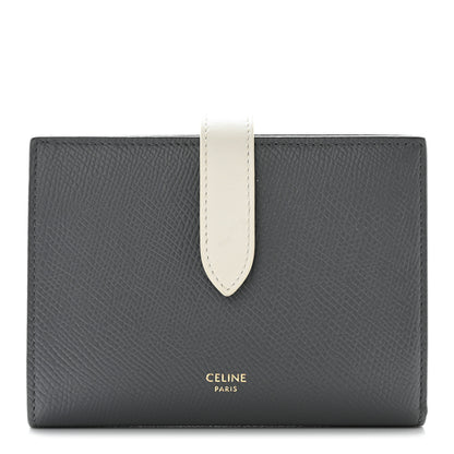 Celine Grained Calfskin Medium Multifunction Strap Wallet Black Chalk 1 of 13