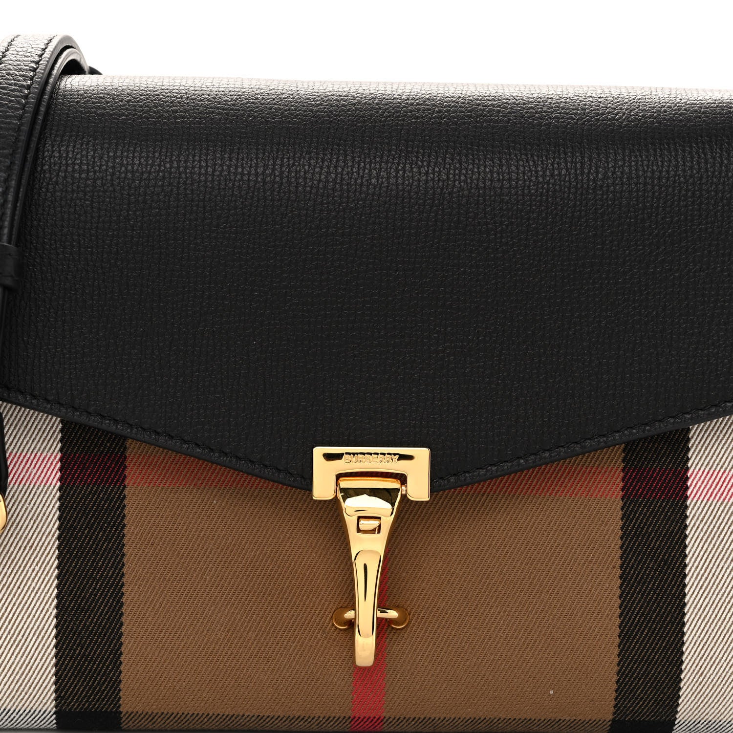 Burberry Derby Calfskin House Check Small Macken Crossbody Bag Black 7 of 9
