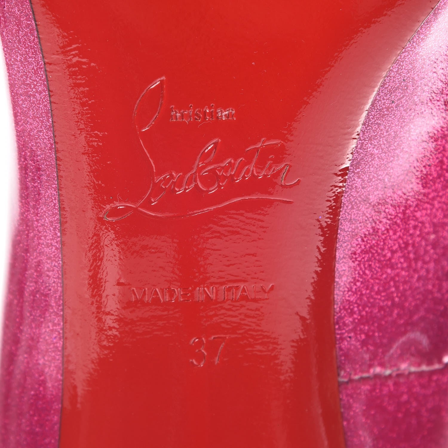 Christian Louboutin Patent Glitter 100 Pumps 37 Pink 6 of 11