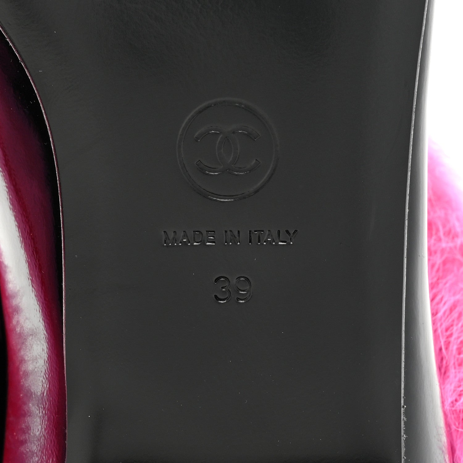 Chanel Patent Shearling Lambskin Cap Toe Short Boots 39 Black Pink 7 of 9