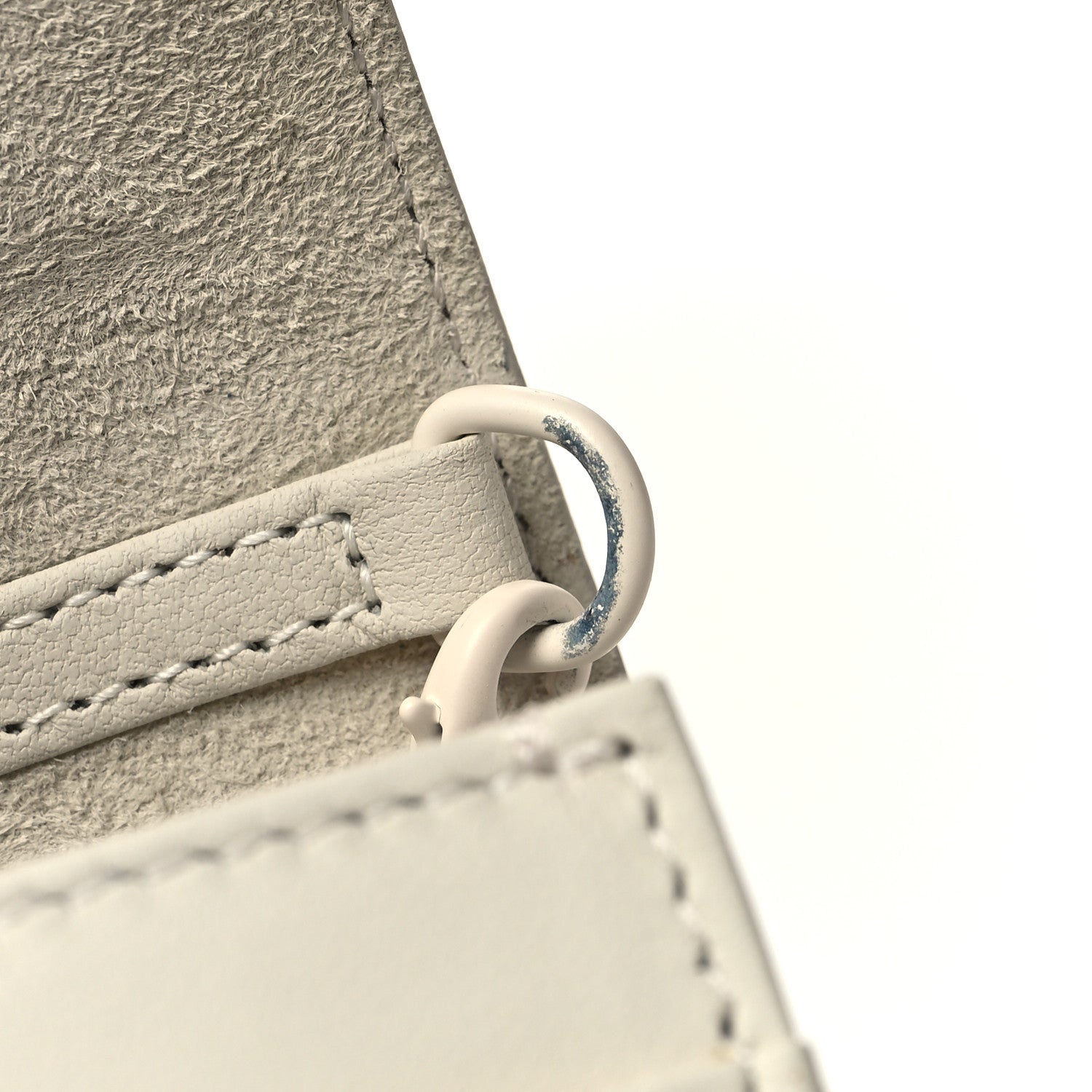 Christian Dior Ultra Matte Calfskin Studded Diorama Wallet on Chain Pouch Off White 12 of 13