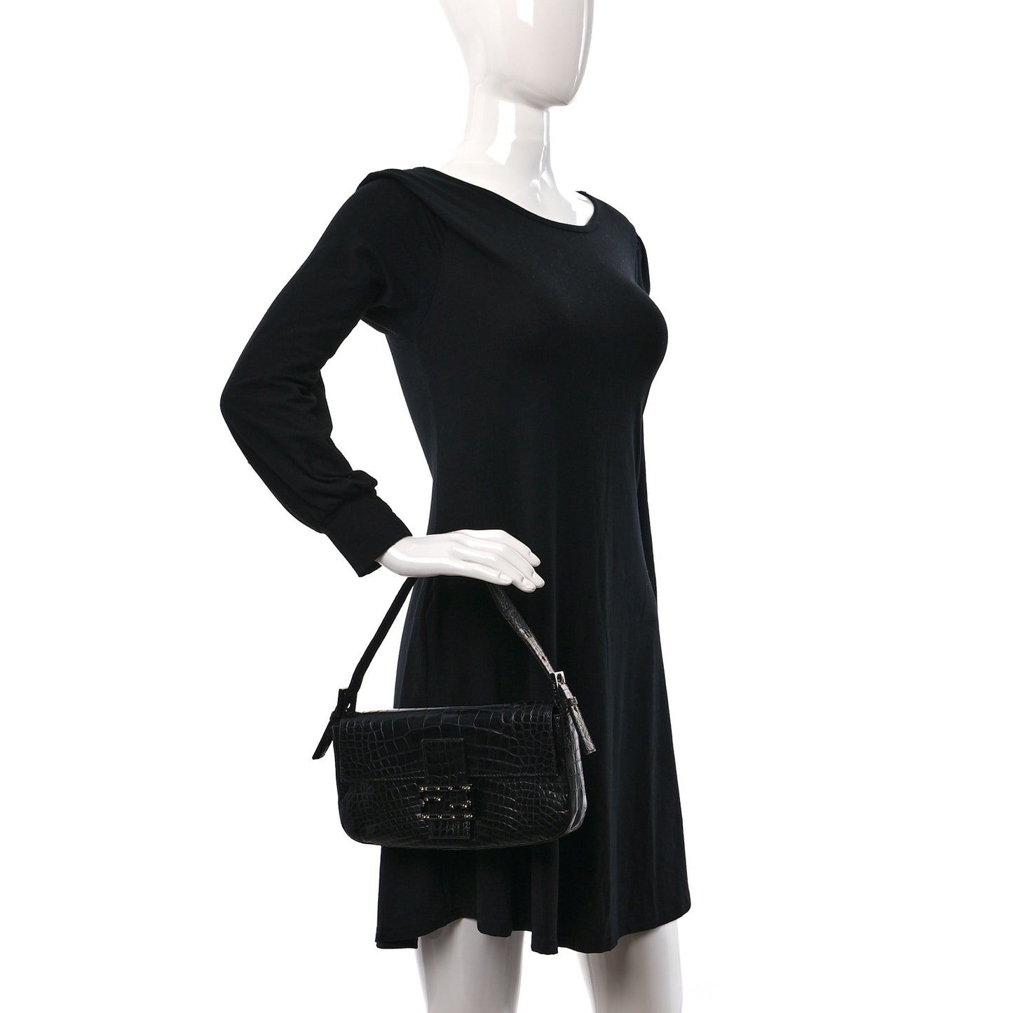 Crocodile Crystal Baguette Black