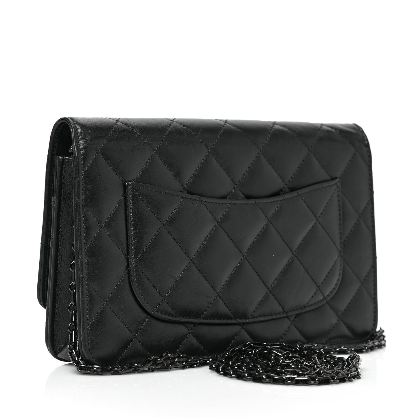 Aged Calfskin Quilted Reissue Wallet On Chain WOC So Black