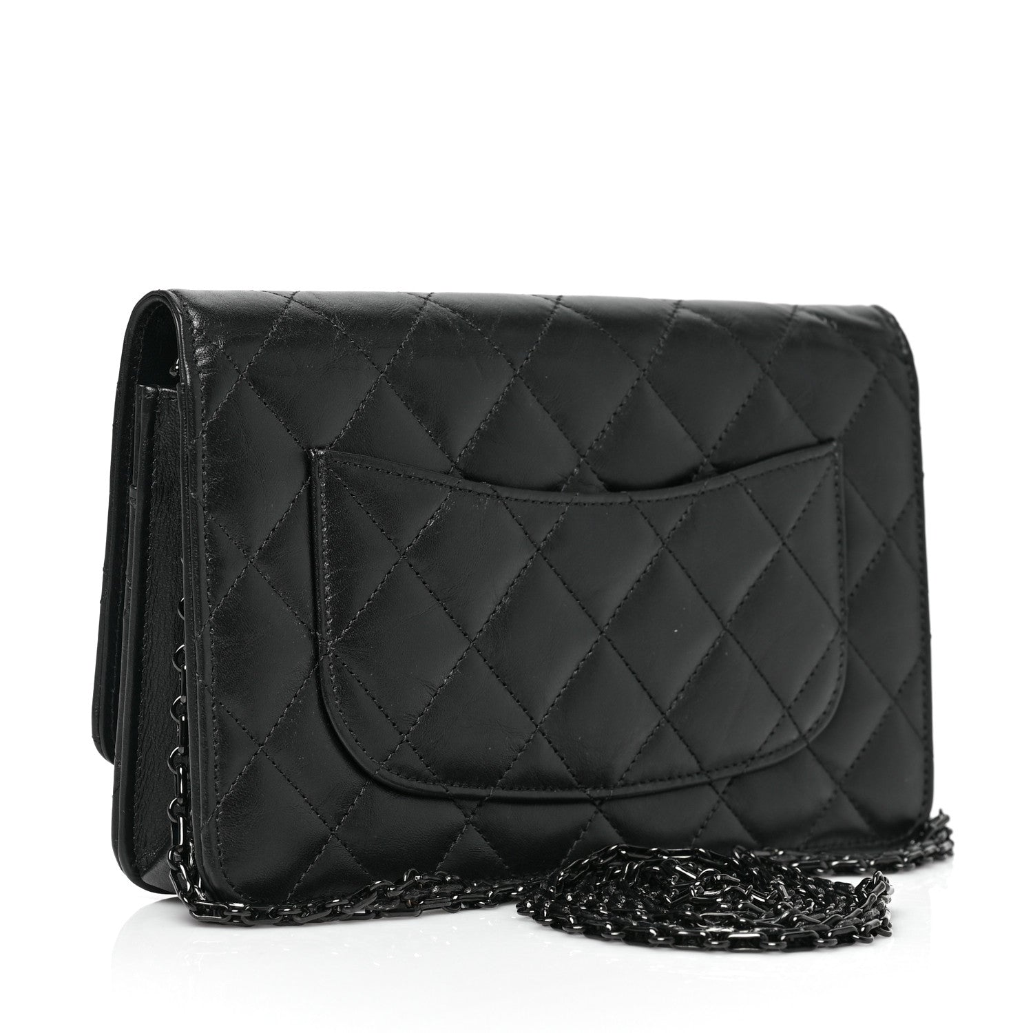 Chanel Aged Calfskin Quilted Reissue Wallet On Chain WOC So Black 2 of 9