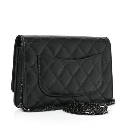 Chanel Aged Calfskin Quilted Reissue Wallet On Chain WOC So Black 2 of 9