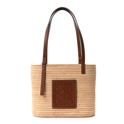 Loewe Raffia Small Square Basket Tote Bag Natural Pecan 1 of 9