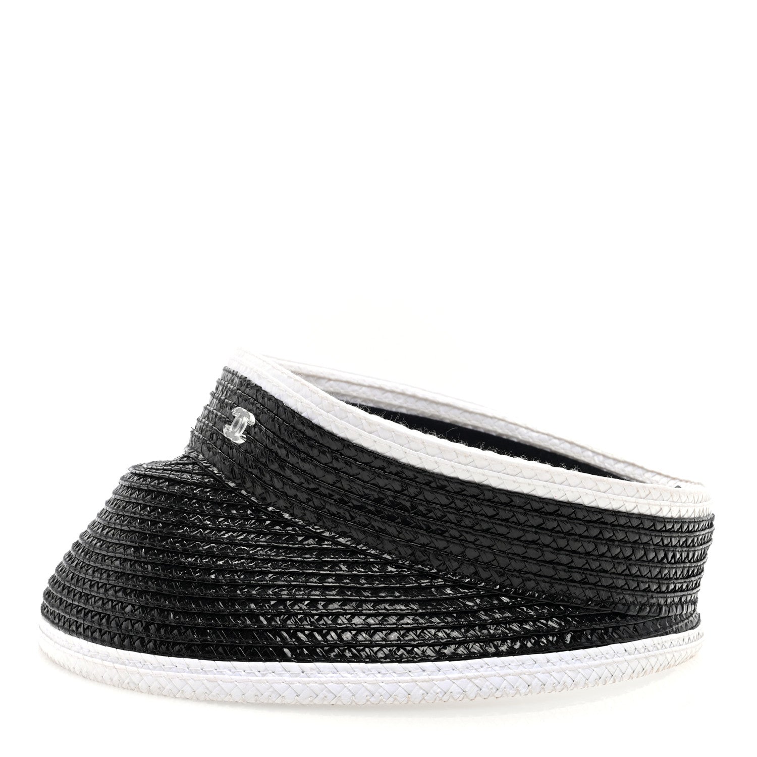 Chanel Raffia Visor M Black White 5 of 7