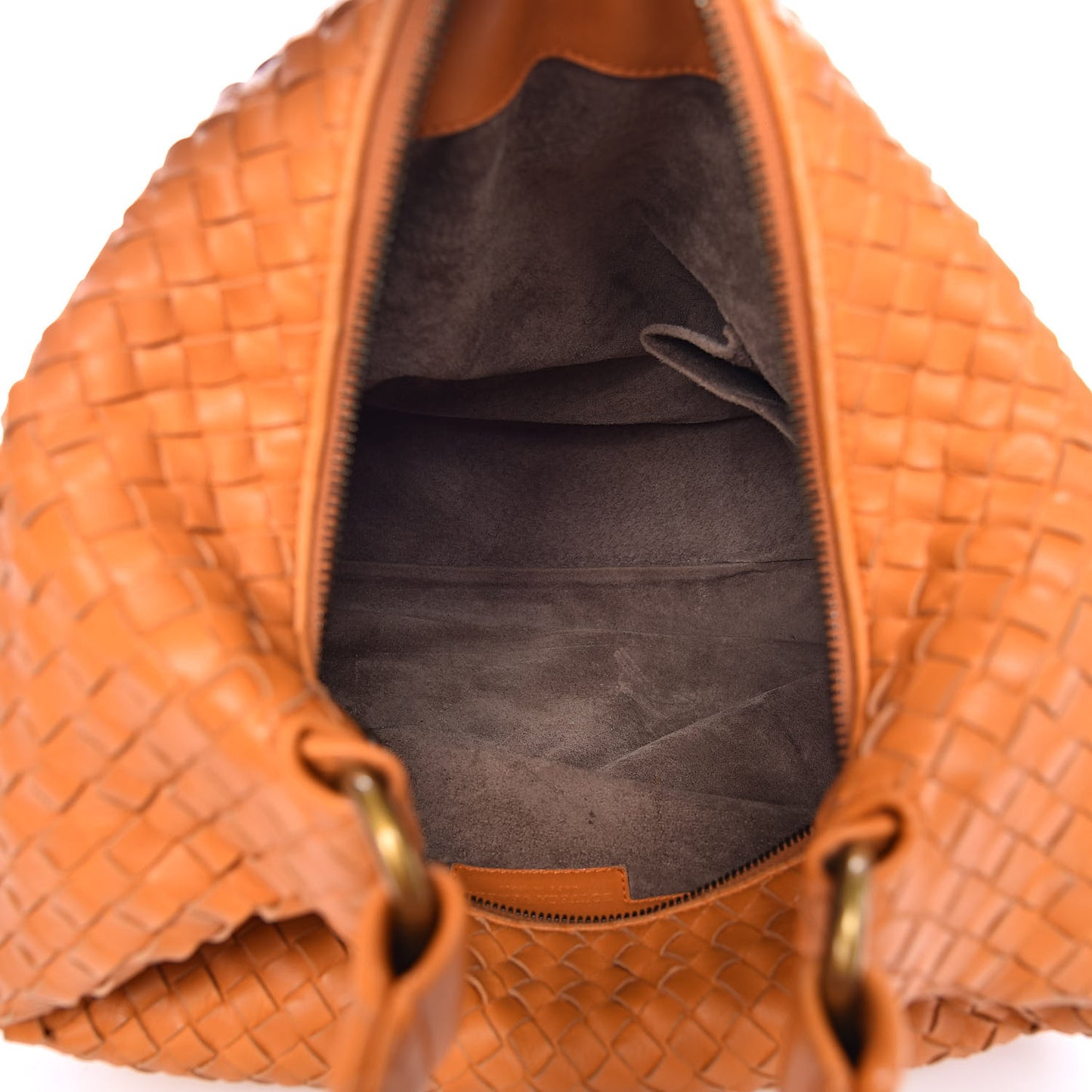 Nappa Intrecciato Pyramid Hobo Saffron