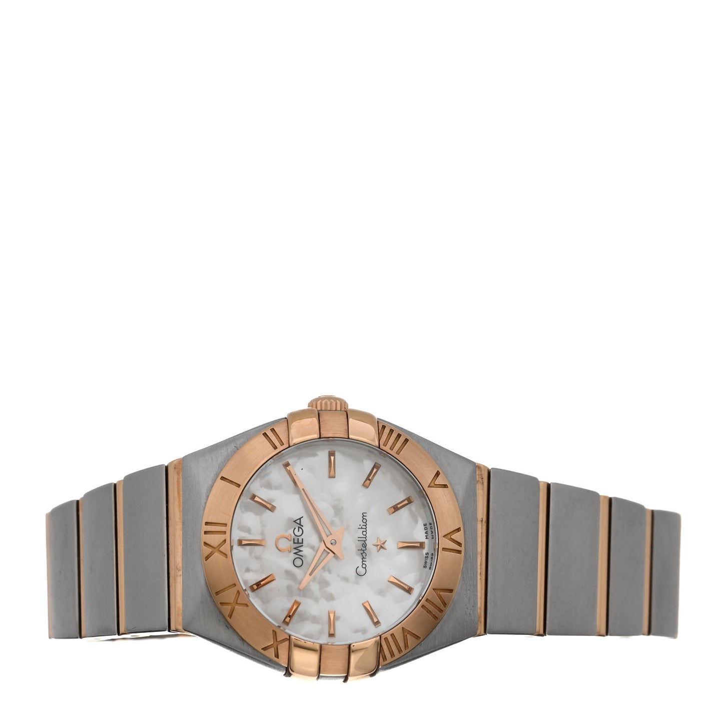 Stainless Steel 18K Red Gold Mother of Pearl 24mm Constellation Quartz Watch 123.20.24.60.05.001