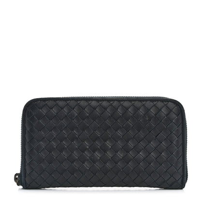 Bottega Veneta Nappa Intrecciato Zip Around Wallet Blue 1 of 13