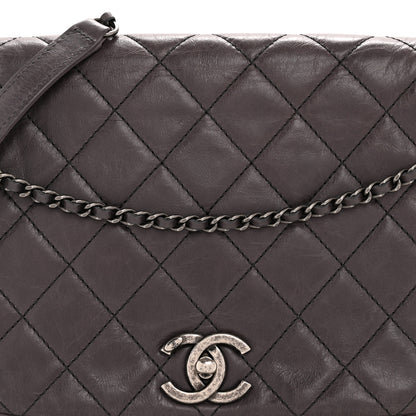 Chanel Calfskin Quilted Small CC Enchained Accordion Flap Purple 8 of 13