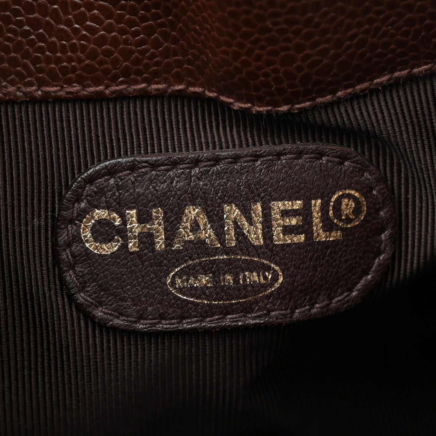Caviar CC Drawstring Shoulder Bag Brown