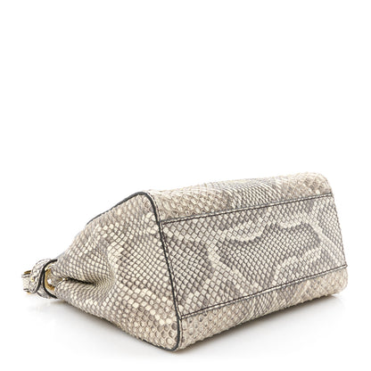 Fendi Snakeskin Shiny Nappa Mini Peekaboo Iconic Satchel Daisy Roccia Camelia 4 of 12