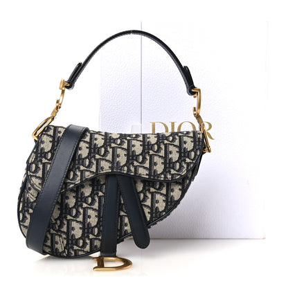 Christian Dior Oblique Mini Saddle Bag With Strap Blue 10 of 10