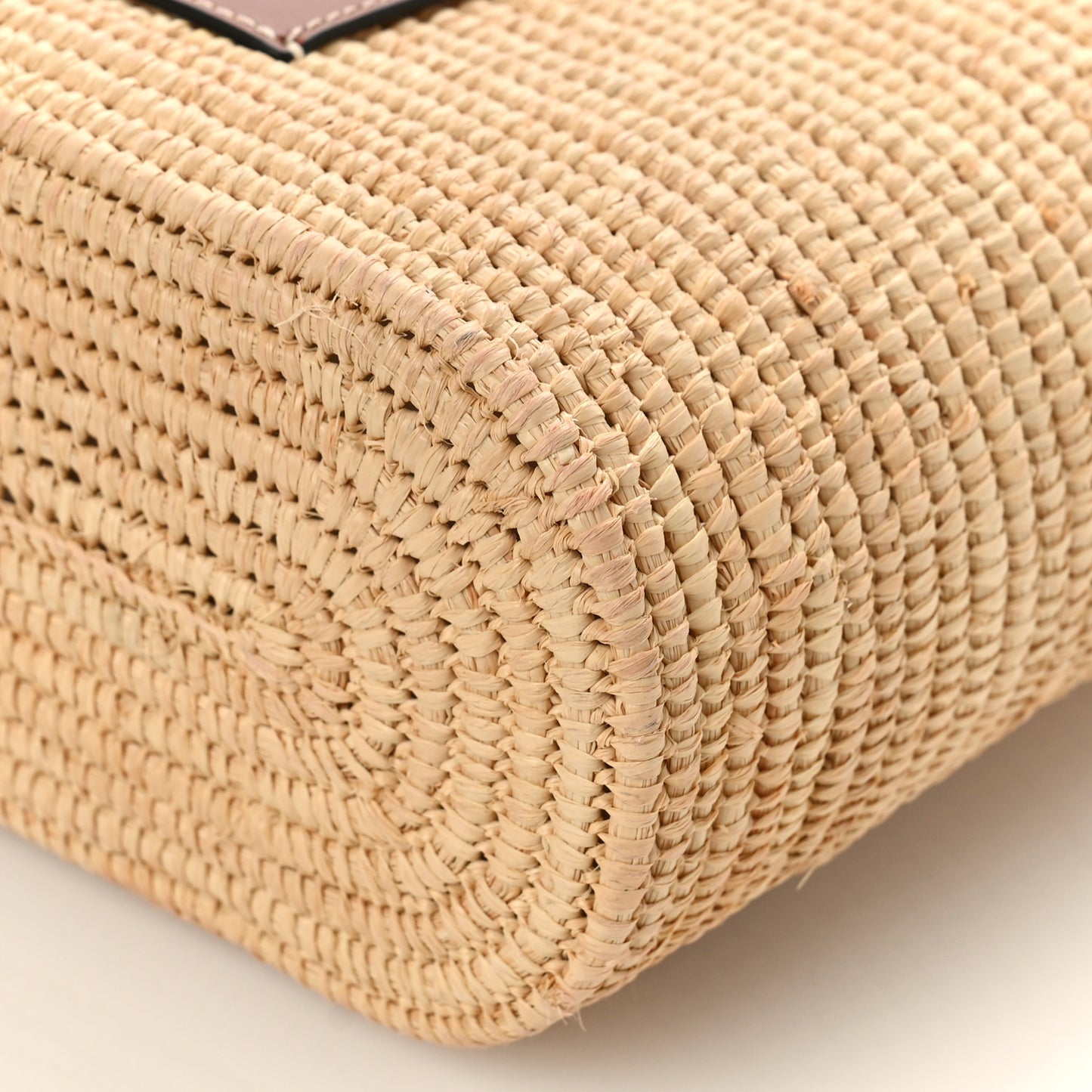 Raffia Small Square Basket Tote Bag Natural Tan