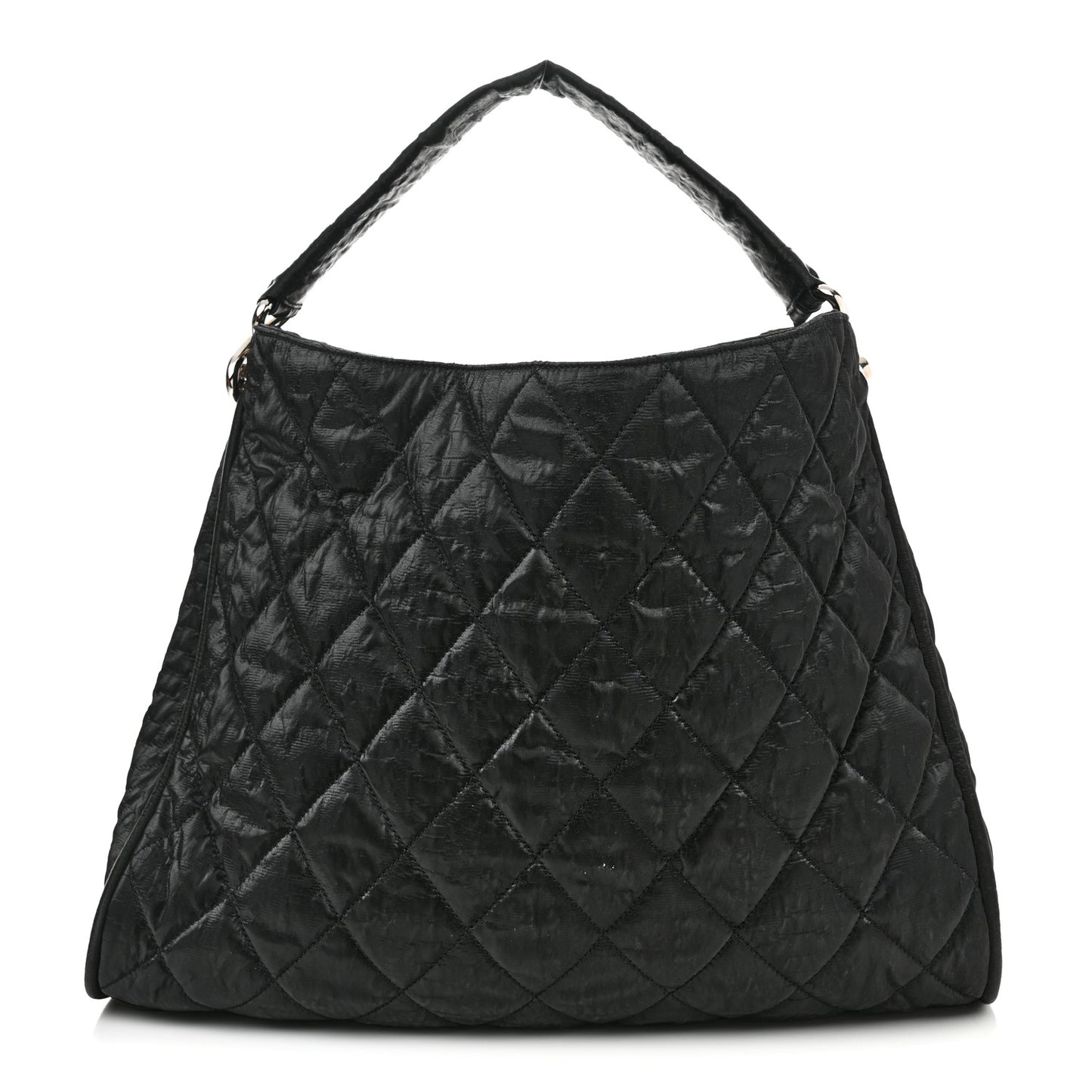 Crinkled Coated Canvas Le Marais Hobo Black