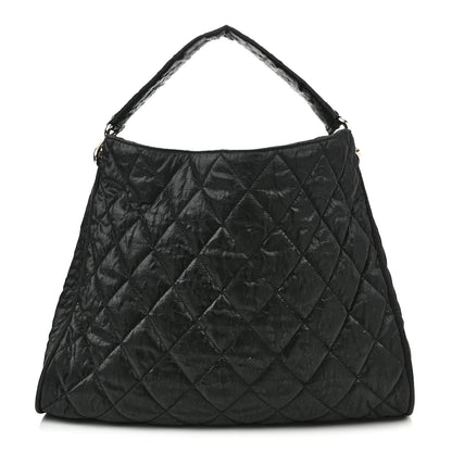 Chanel Crinkled Coated Canvas Le Marais Hobo Black 1 of 10