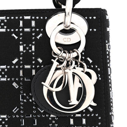 Christian Dior Satin Crystal Cannage Mini Lady Dior Black 12 of 13