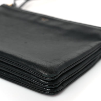 Celine Lambskin Large Trio Crossbody Bag Black 10 of 10
