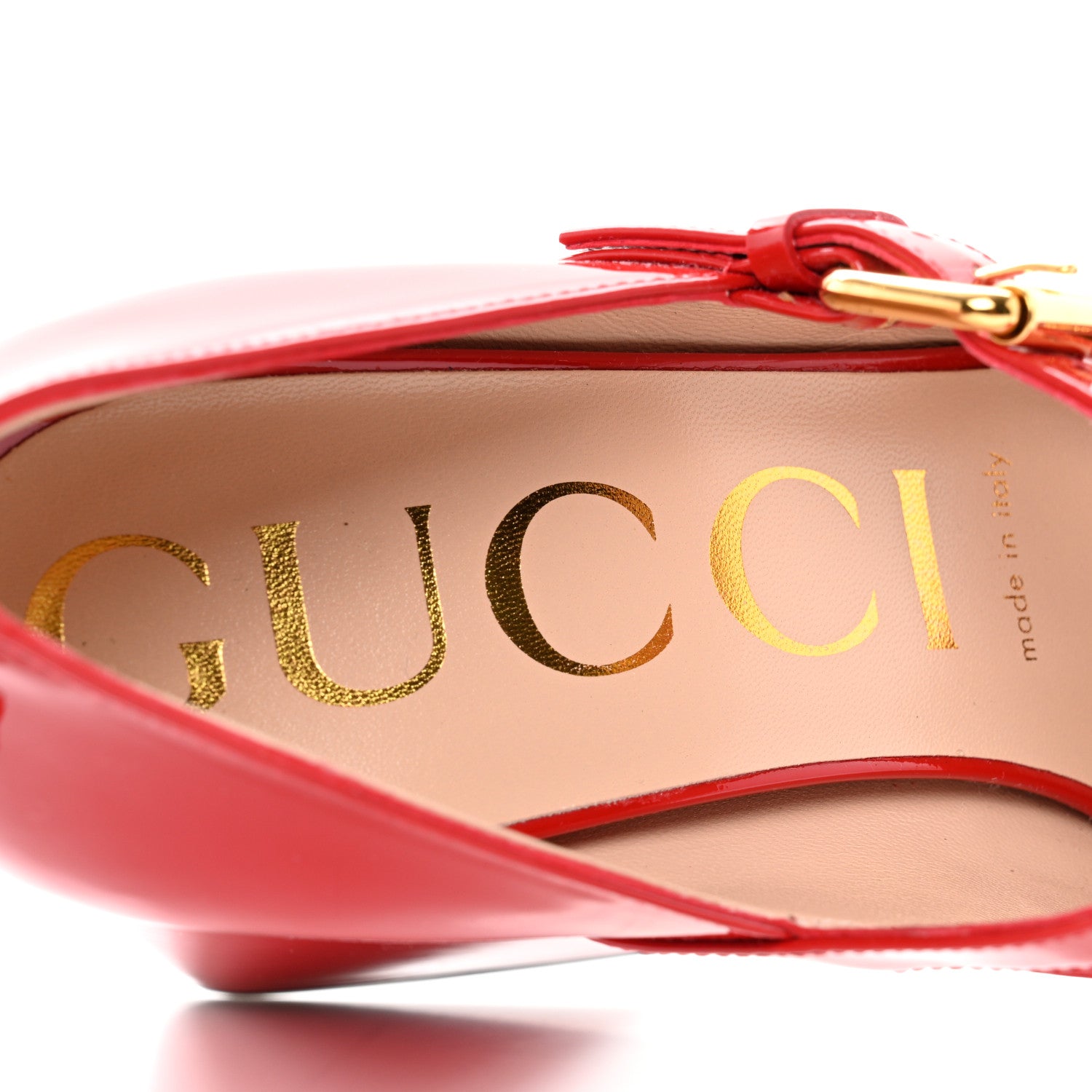 Gucci Patent Womens Horsebit Mid-Heel Mary Jane Pumps 38.5 Maple Red 8 of 9