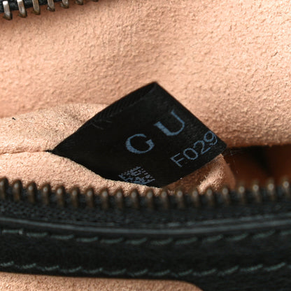 Gucci Vintage Effect Calfskin Matelasse Diagonal Striped Small Torchon GG Marmont Shoulder Bag Black Beige 8 of 11