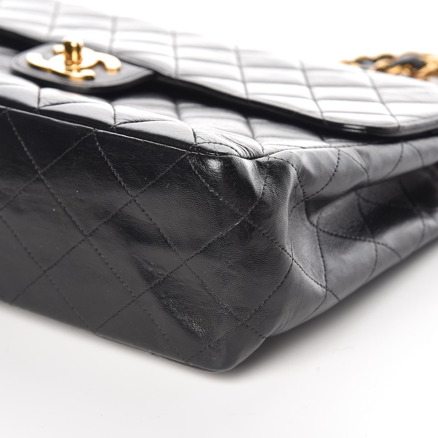 Chanel Lambskin Quilted Jumbo Single Flap Black 10 of 11