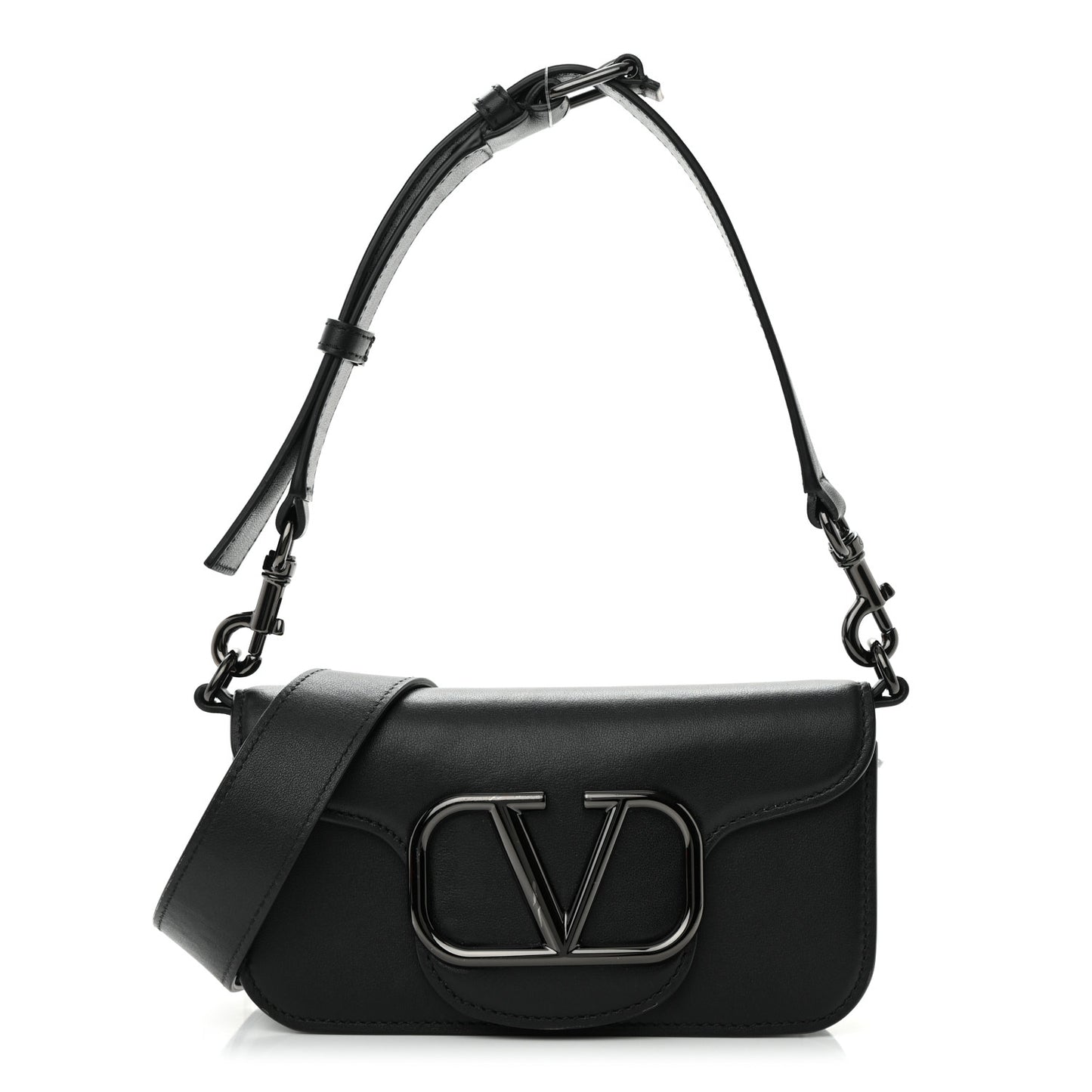 Calfskin Monochrome Vlogo Mini Loco Crossbody Bag Black