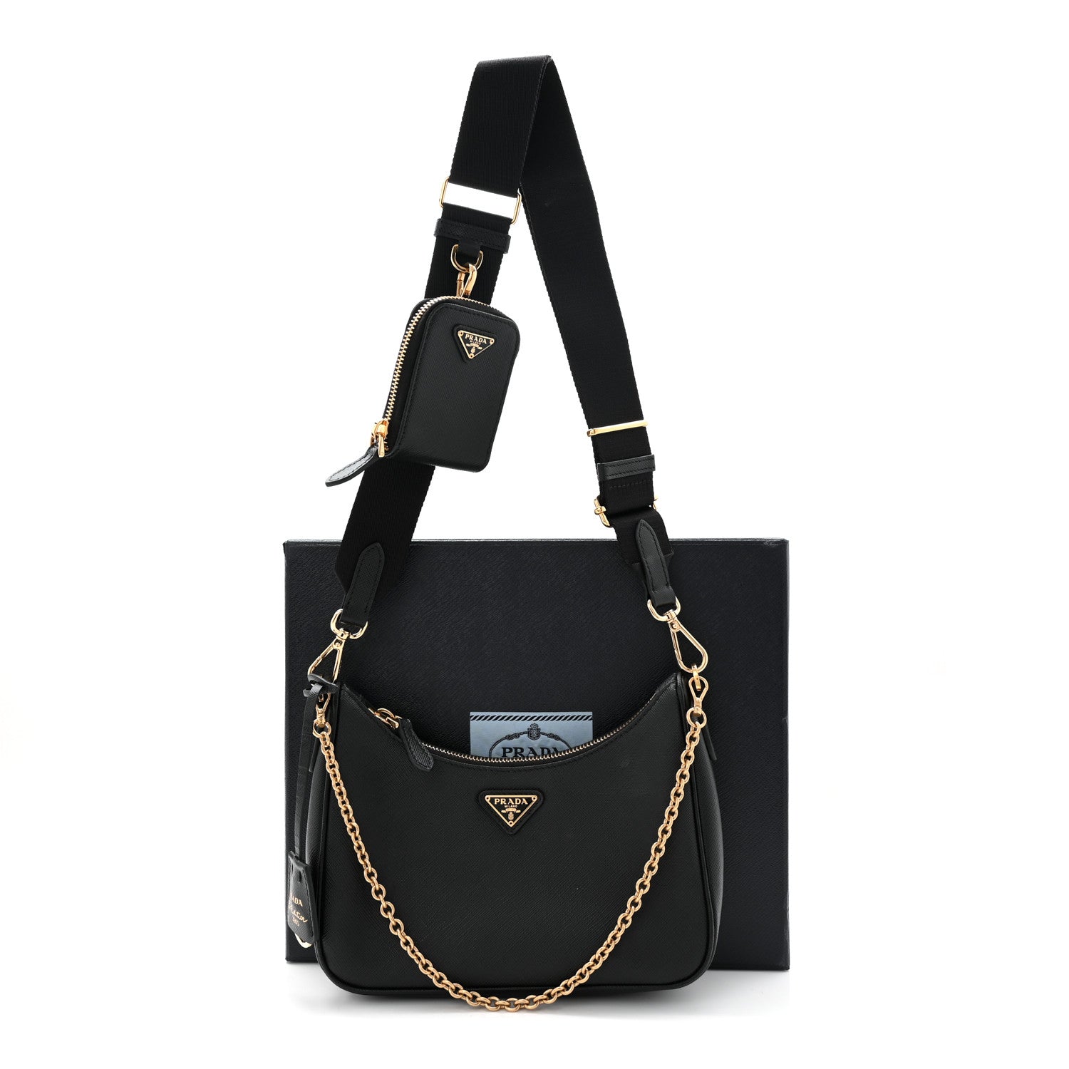 Prada Saffiano Lux Re-Edition 2005 Shoulder Bag Black 1840768