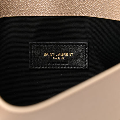 Saint Laurent Grain De Poudre Uptown Pouch Dark Beige 6 of 7