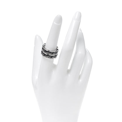 Chanel 18K White Gold Ceramic Diamond Large Ultra Ring Black 54 6.75 2 of 5