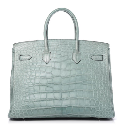 Hermes Matte Alligator Birkin 35 Ciel 3 of 33