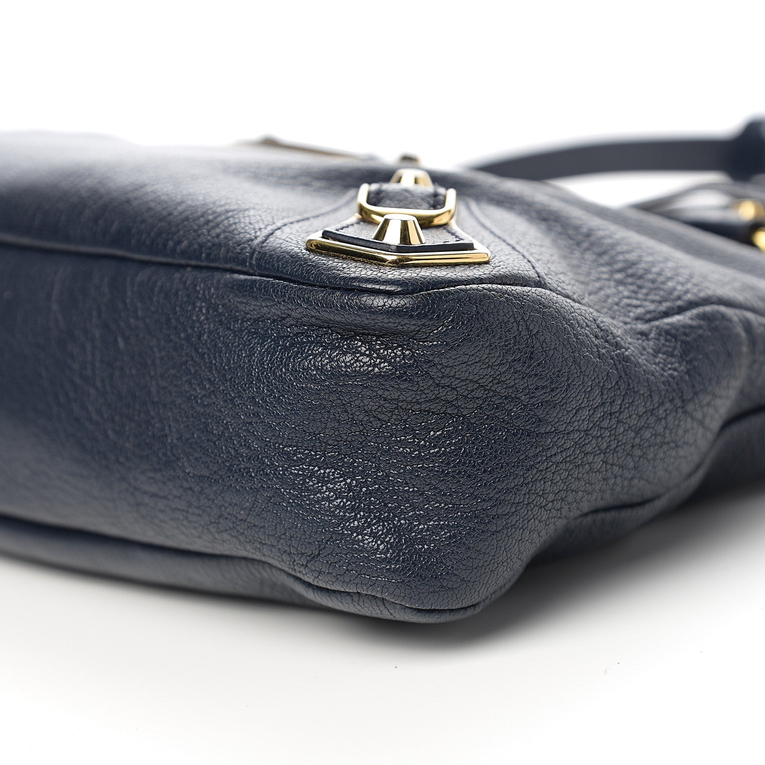Balenciaga Chevre Gold Metallic Edge Hardware Town Bleu Nuit Dark Sea 9 of 9
