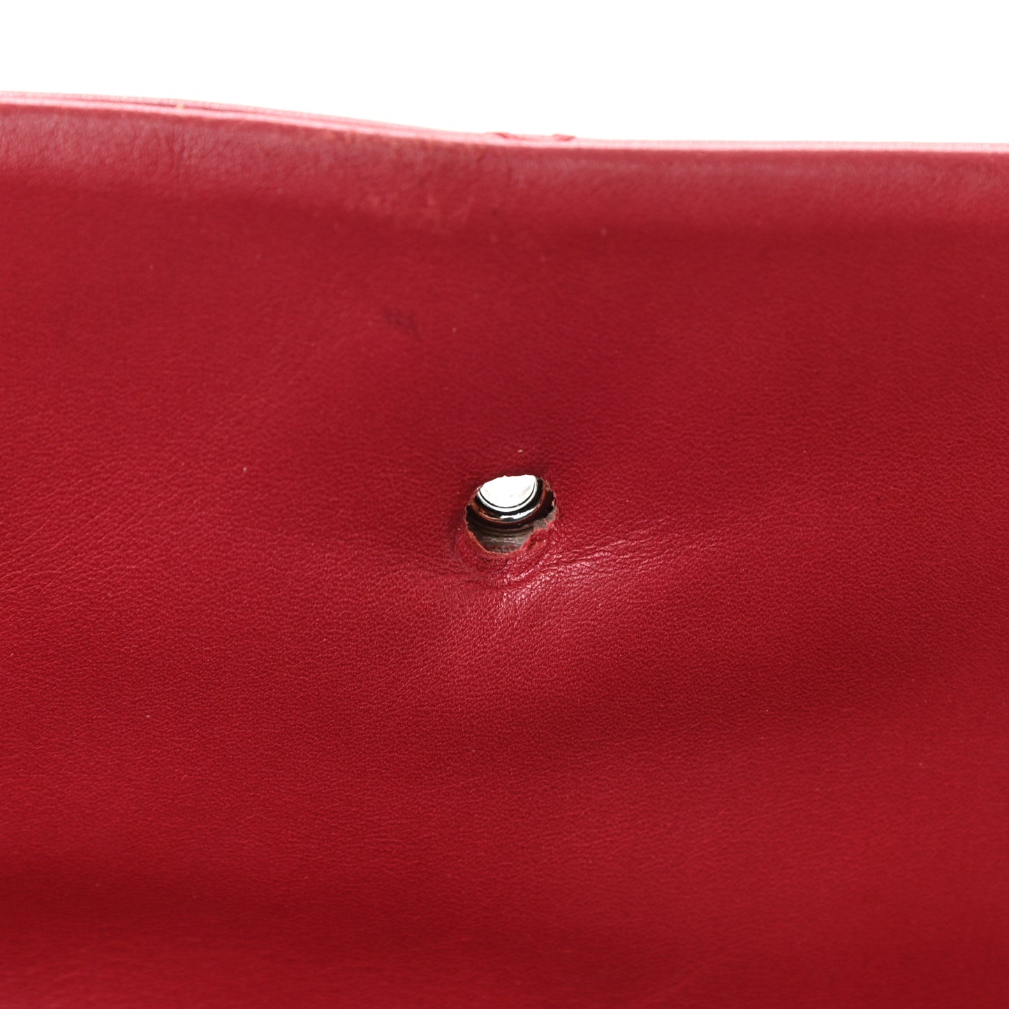 Calfskin Double Stitch Large Hamptons Flap Bag Red