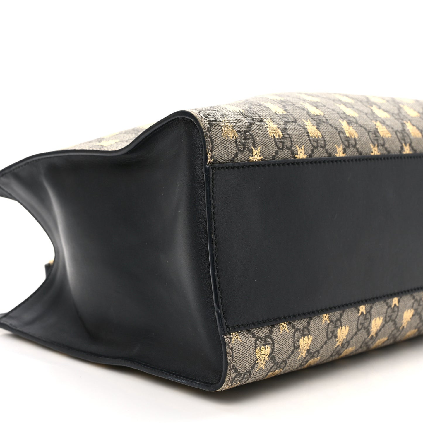 GG Supreme Monogram Bees Medium Padlock Tote Beige Oro Black