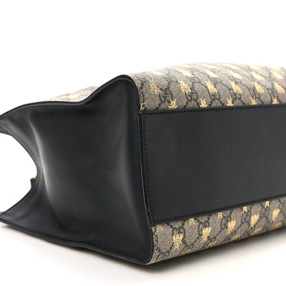 Gucci GG Supreme Monogram Bees Medium Padlock Tote Beige Oro Black 8 of 9