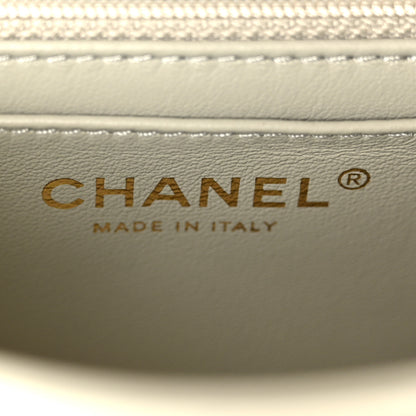 Chanel Lambskin Quilted Mini Pearl Crush Flap Light Grey 7 of 11