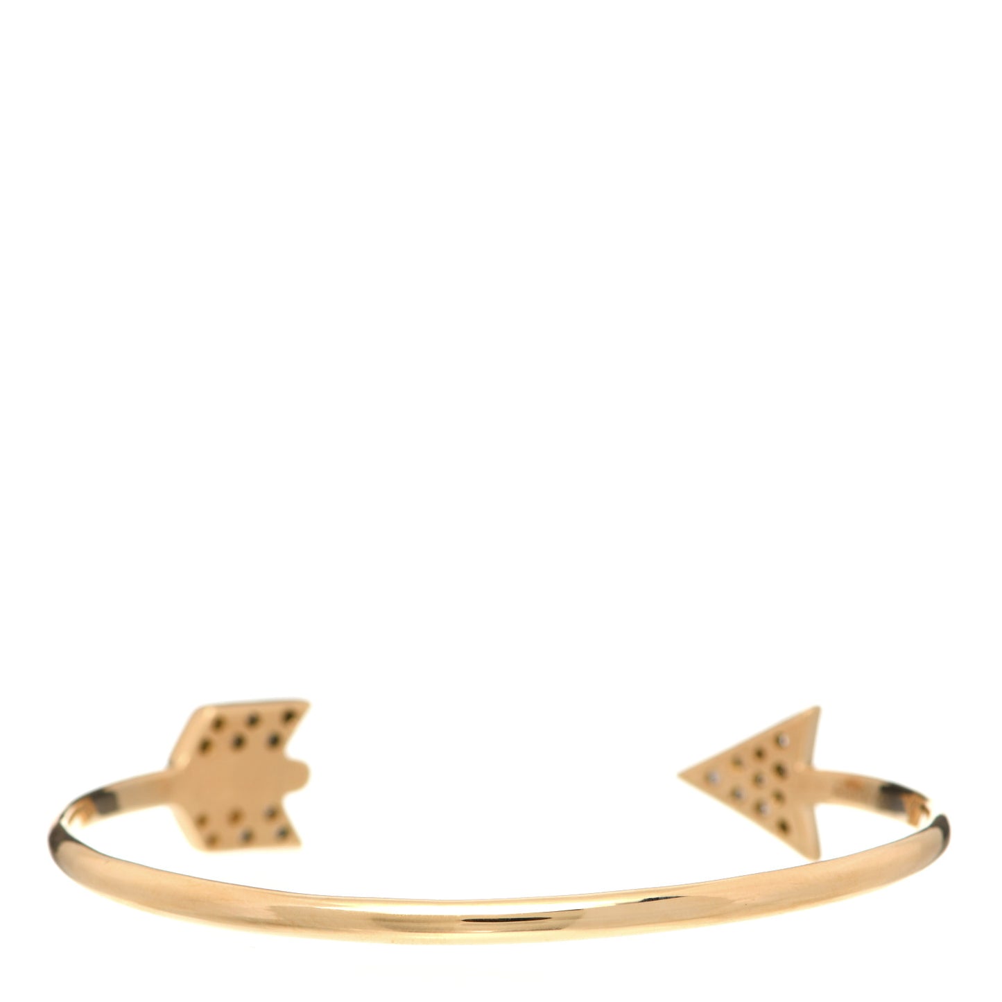 18K Yellow Gold Diamond Single Point Arrow Cuff Bracelet