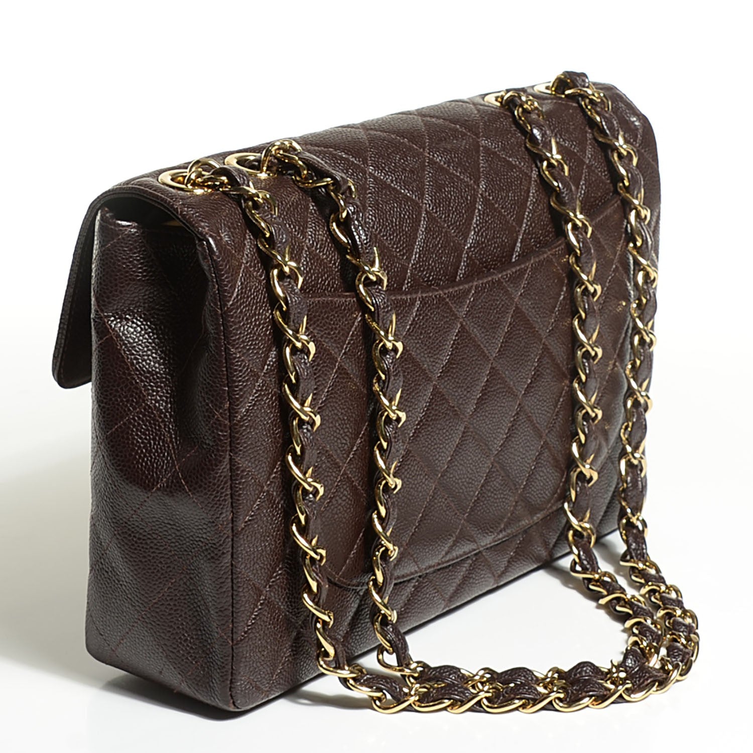 Chanel Caviar Quilted Jumbo Single Flap Brown 3 of 8