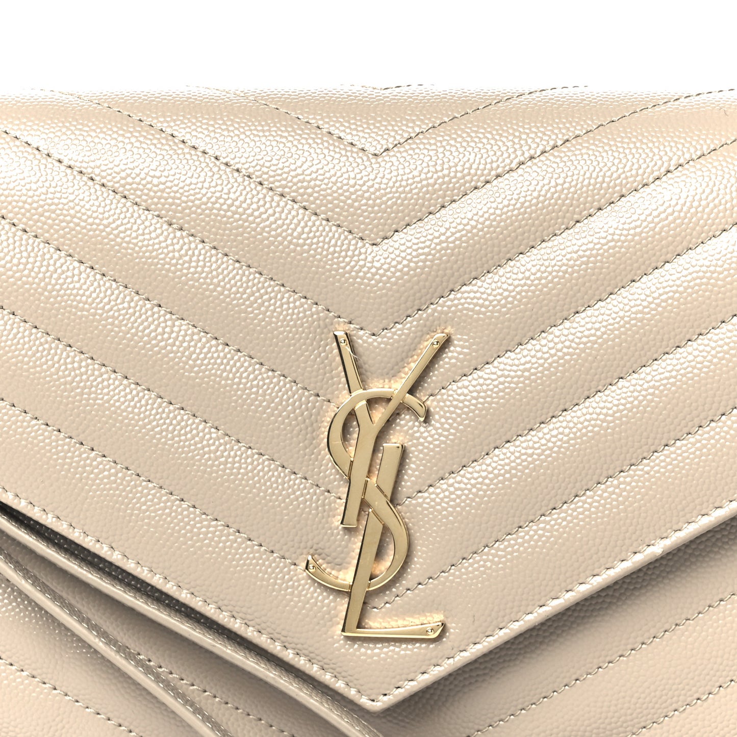Grain De Poudre Matelasse Chevron Monogram Envelope Clutch Dark Beige