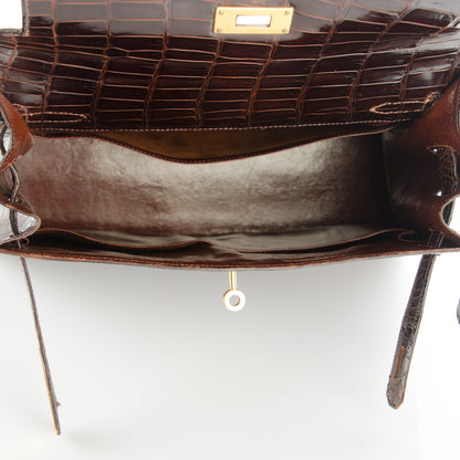 Hermes Shiny Crocodile Kelly 28 Havane 19 of 20