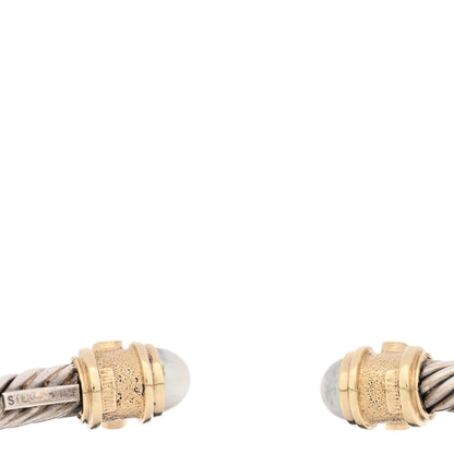 David Yurman Sterling Silver 14K Yellow Gold Cultured Pearl Ruby 5mm Cable Renaissance Bracelet 3 of 3